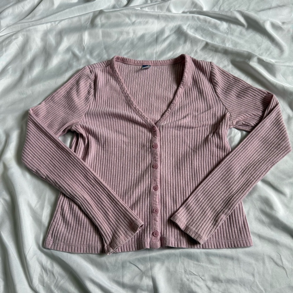 Old Navy‎ Pink Button Down Ribbed Top